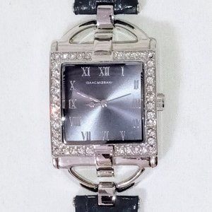 Isaac Mizrahi Watch with Embossed Pewter Leather Band